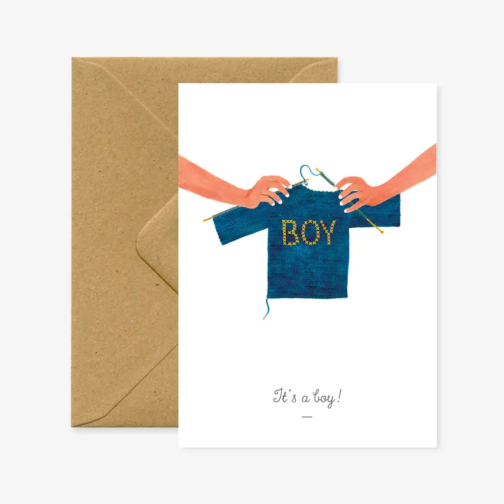 It´s a boy - Glückwunschkarte mit Kuvert