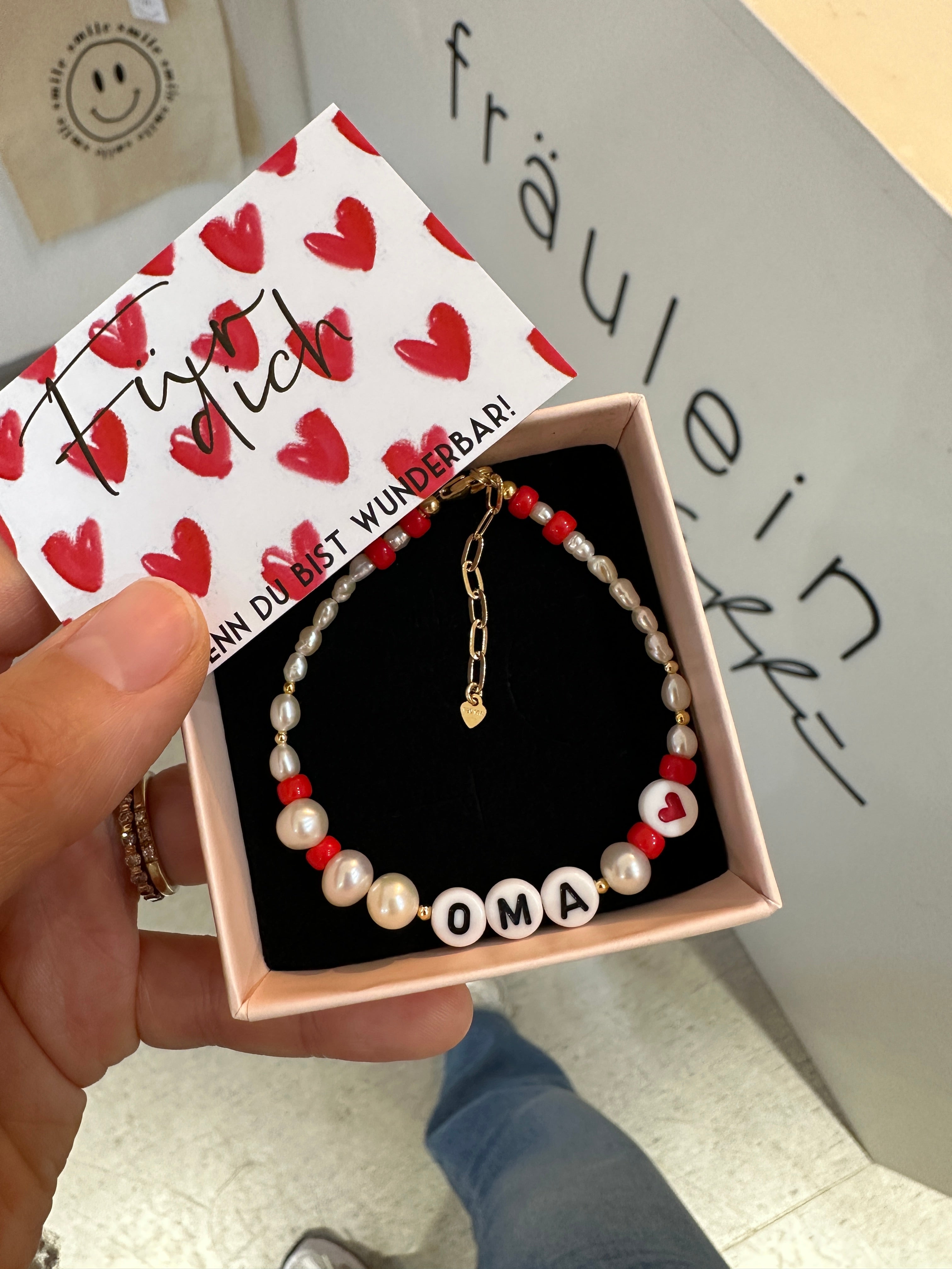 Mom/Oma - Süßwasserperlen-Armband