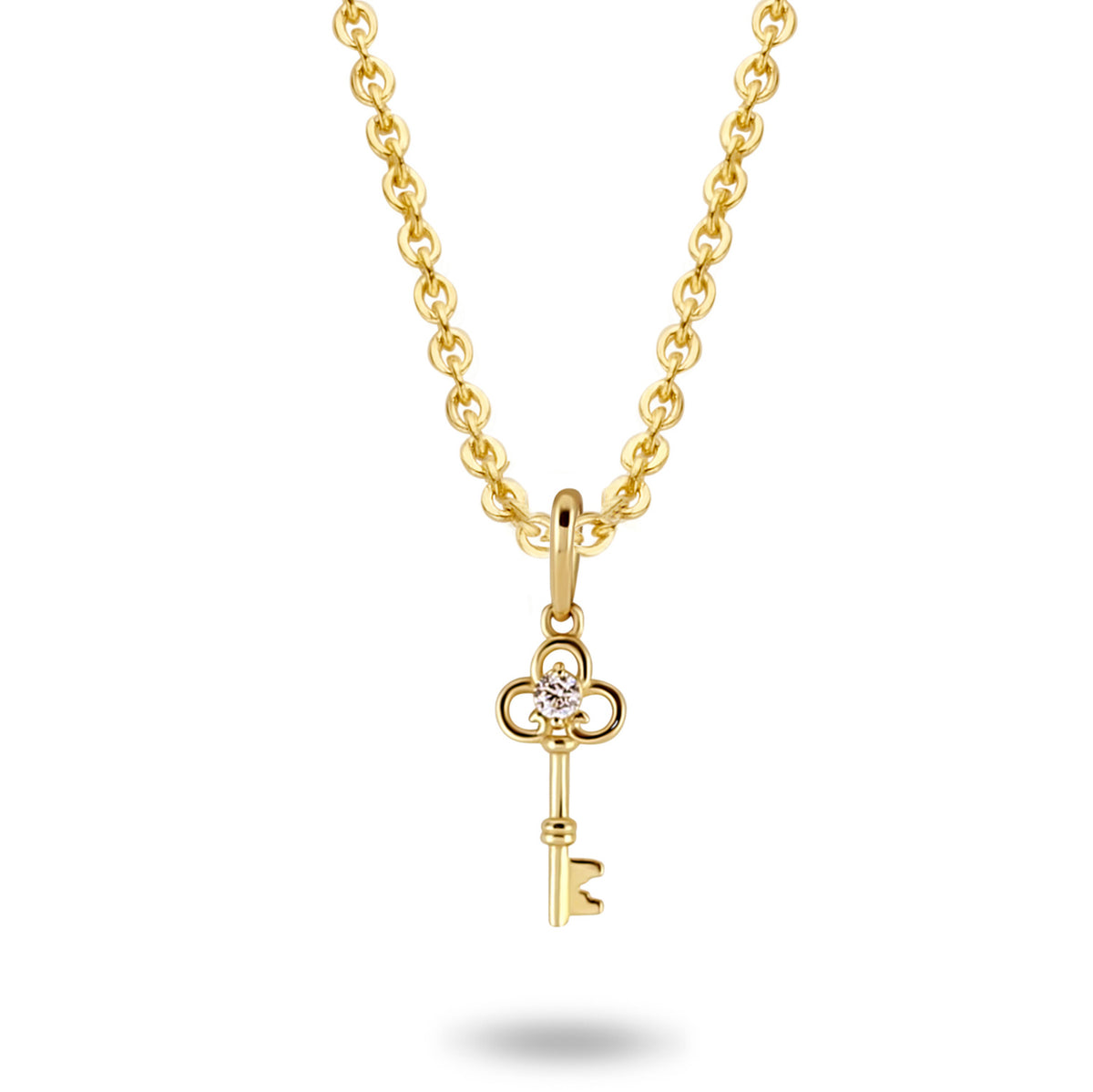 The Key – zarte Echtgold-Halskette mit Diamant