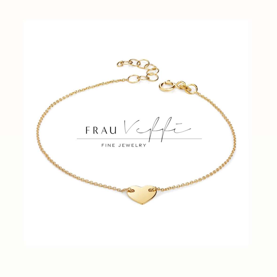 The Heart – zartes Echtgold Armband mit Herz