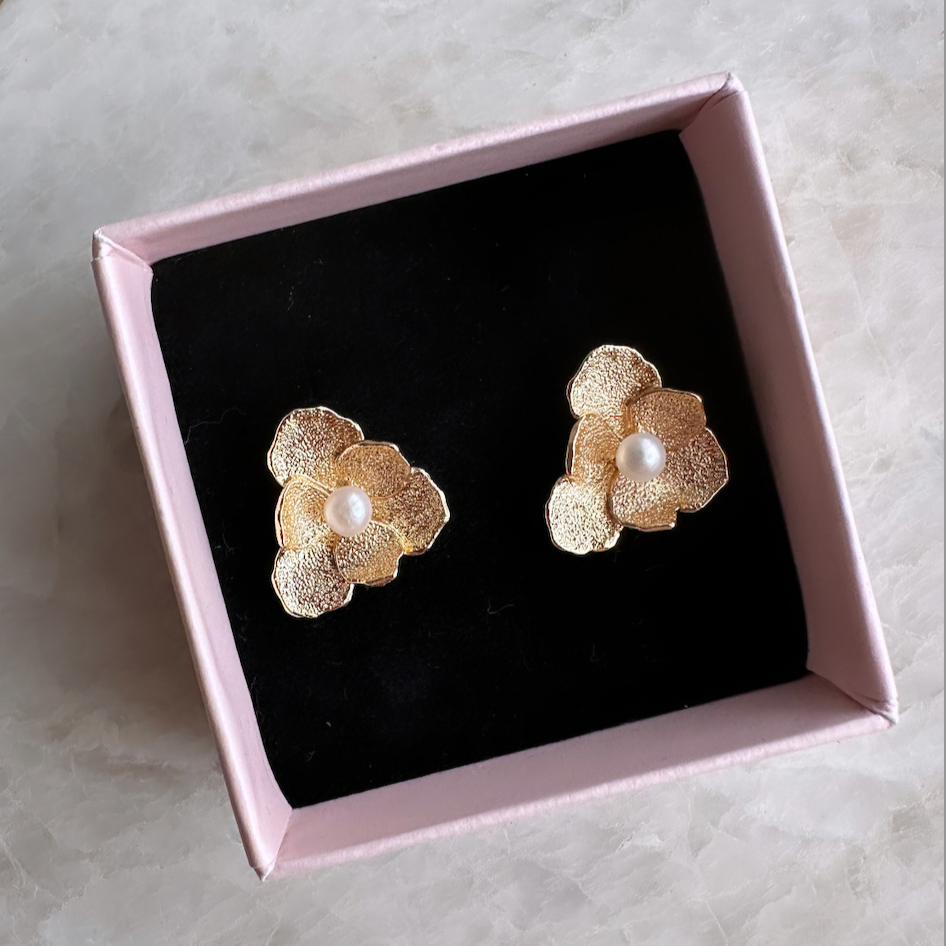 Fleur - Ohrstecker 14 k vergoldet