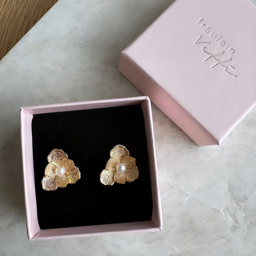 Fleur - Ohrstecker 14 k vergoldet