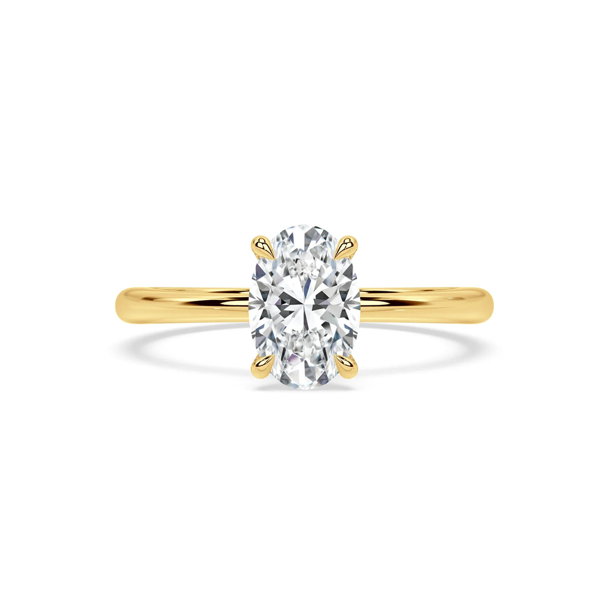 Oval Cut Solitär Diamant Ring (Labgrown Diamond) - 750er Gold