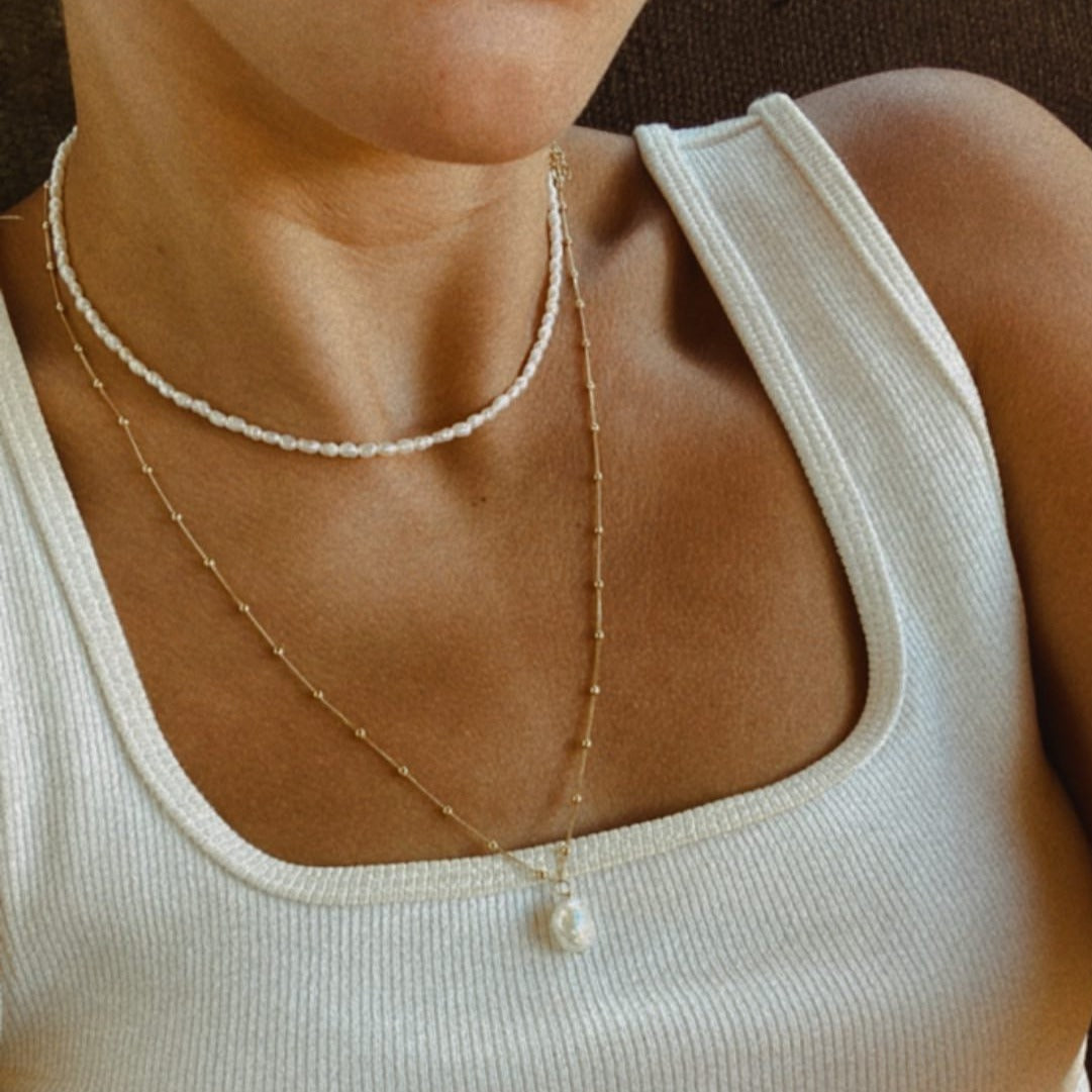 Choker - Süßwasserperlen-Halskette