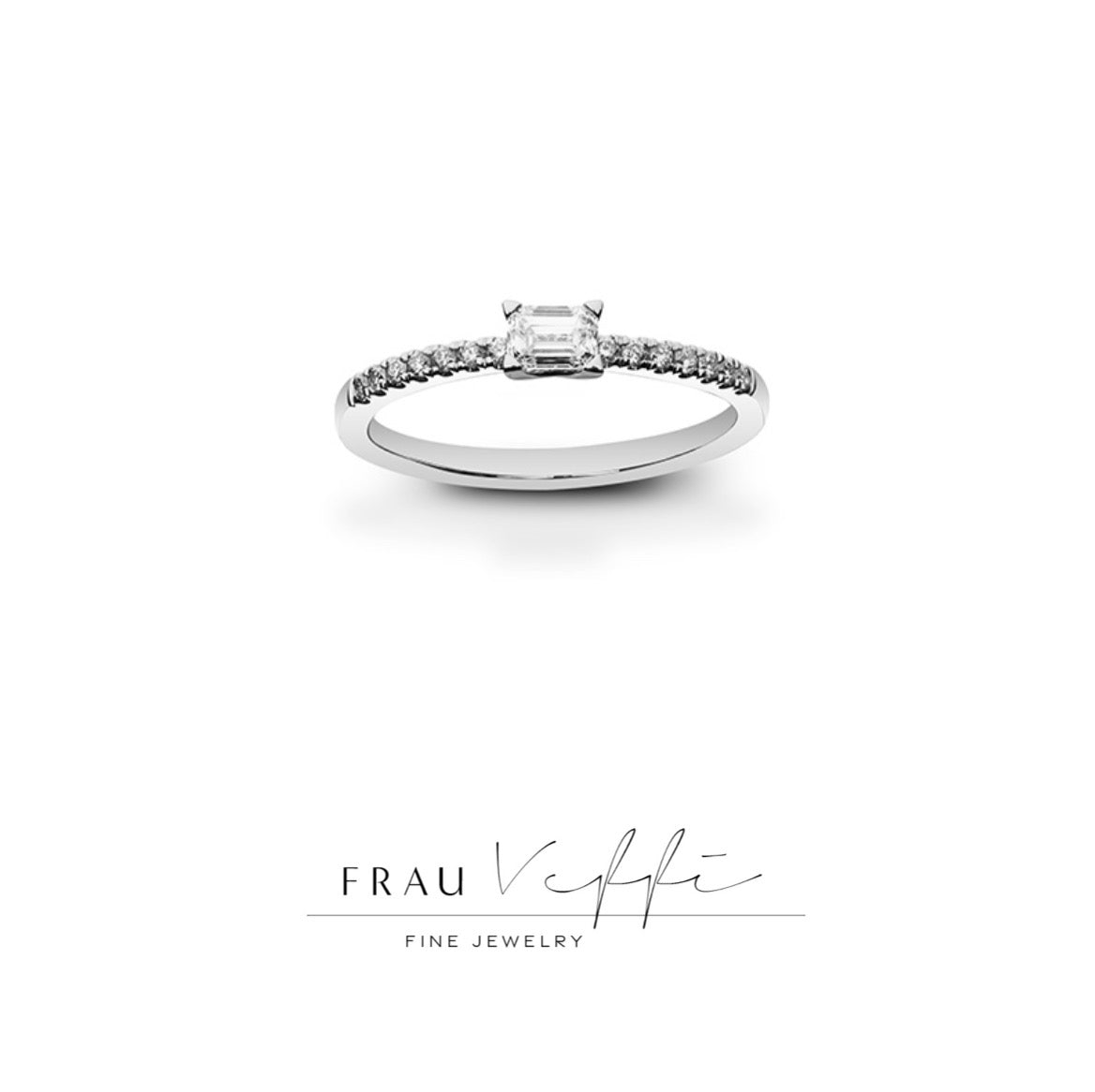 Emerald Cut Diamant Ring (Labgrown Diamond) - 750er Weißgold