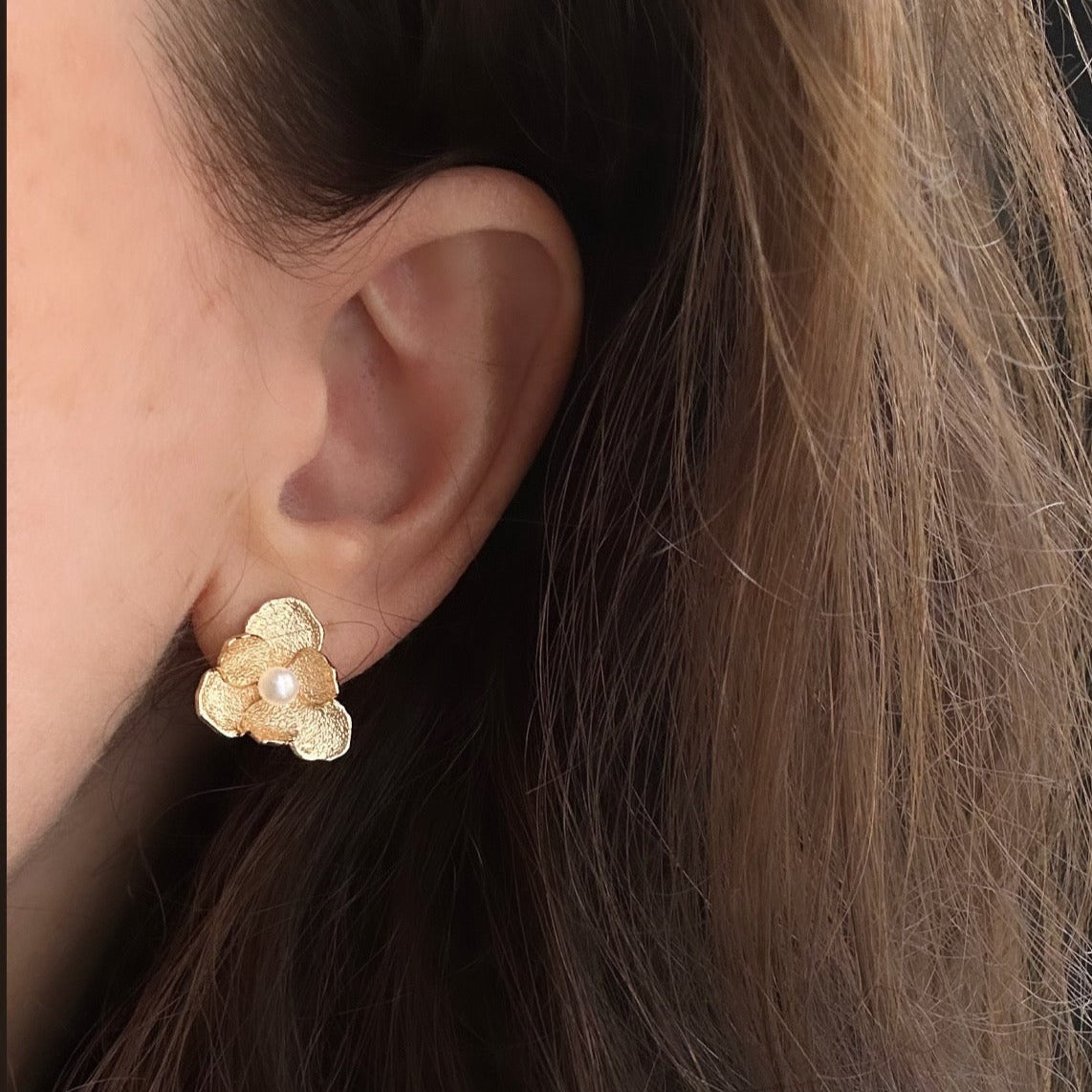 Fleur - Ohrstecker 14 k vergoldet