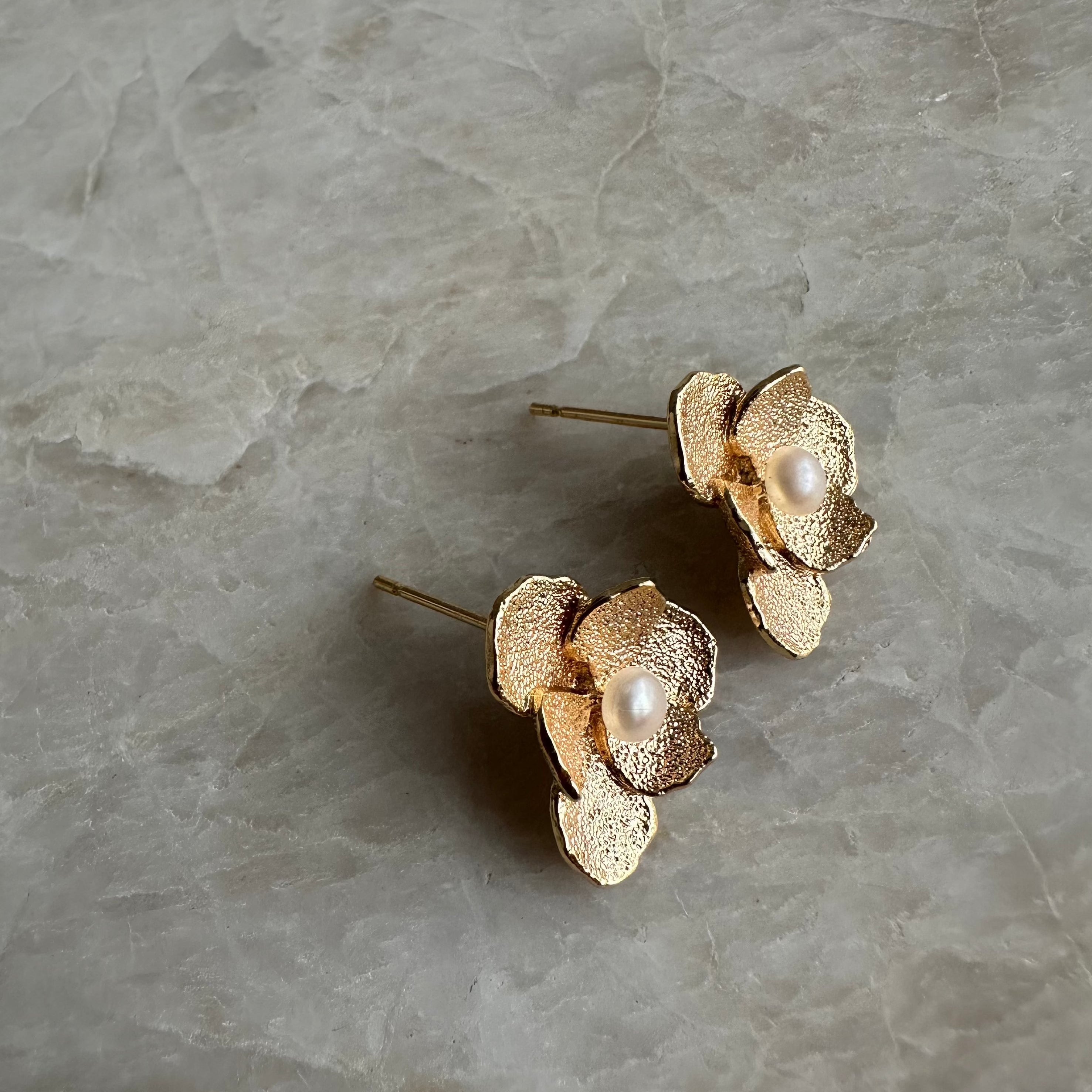 Fleur - Ohrstecker 14 k vergoldet