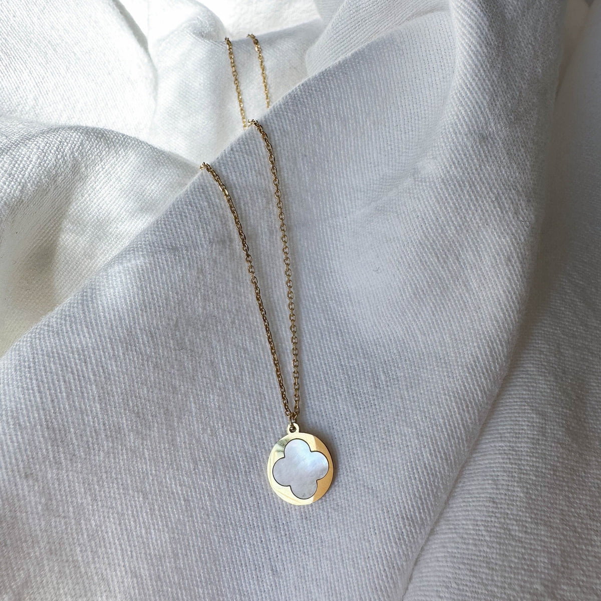 Glücksklee – Halskette Perlmutt