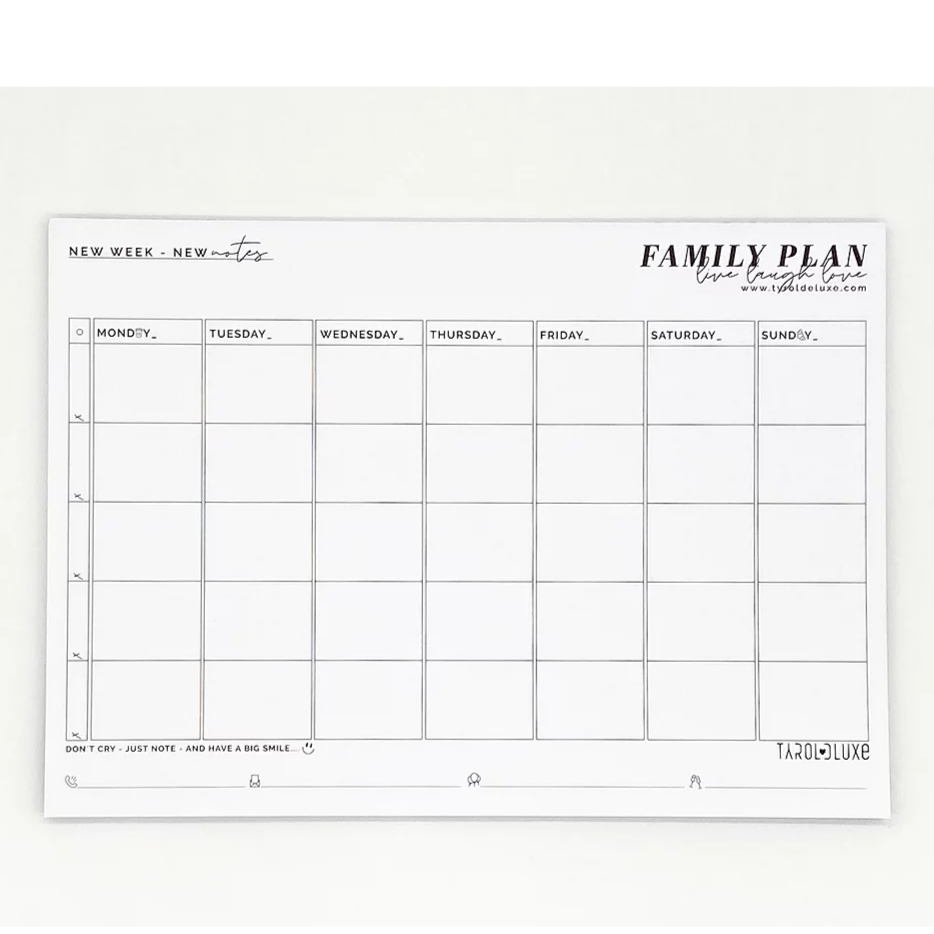 Family Plan - Wochenplaner Block zum Abreißen