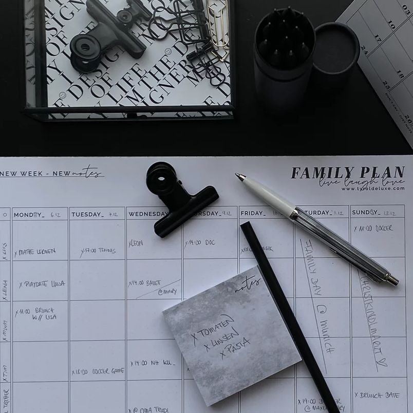 Family Plan - Wochenplaner Block zum Abreißen