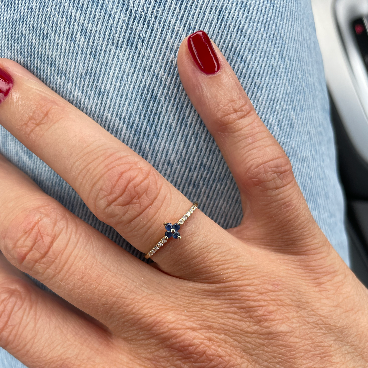 Saphir Diamant Ring