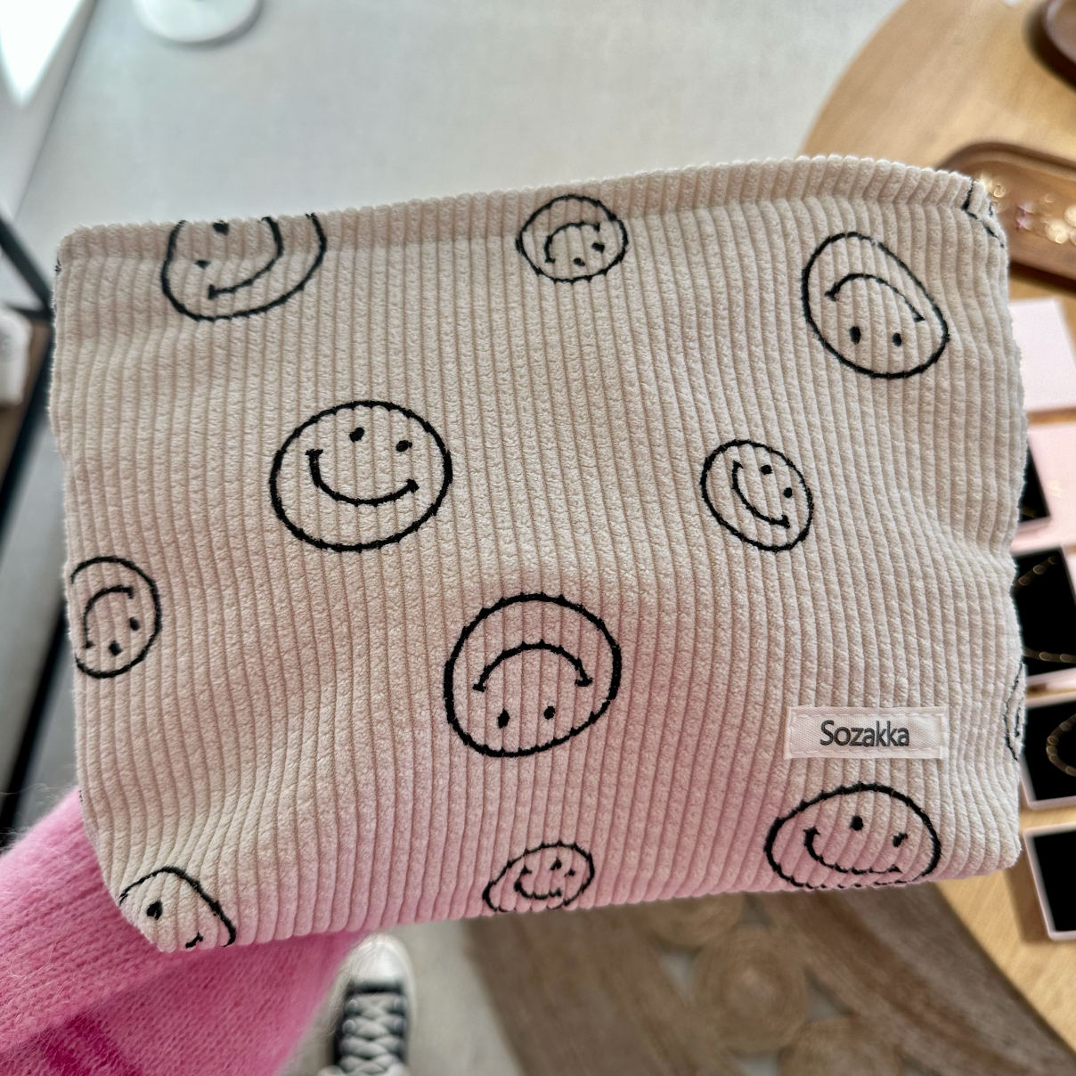 SMILE Kosmetik Bag aus Cord