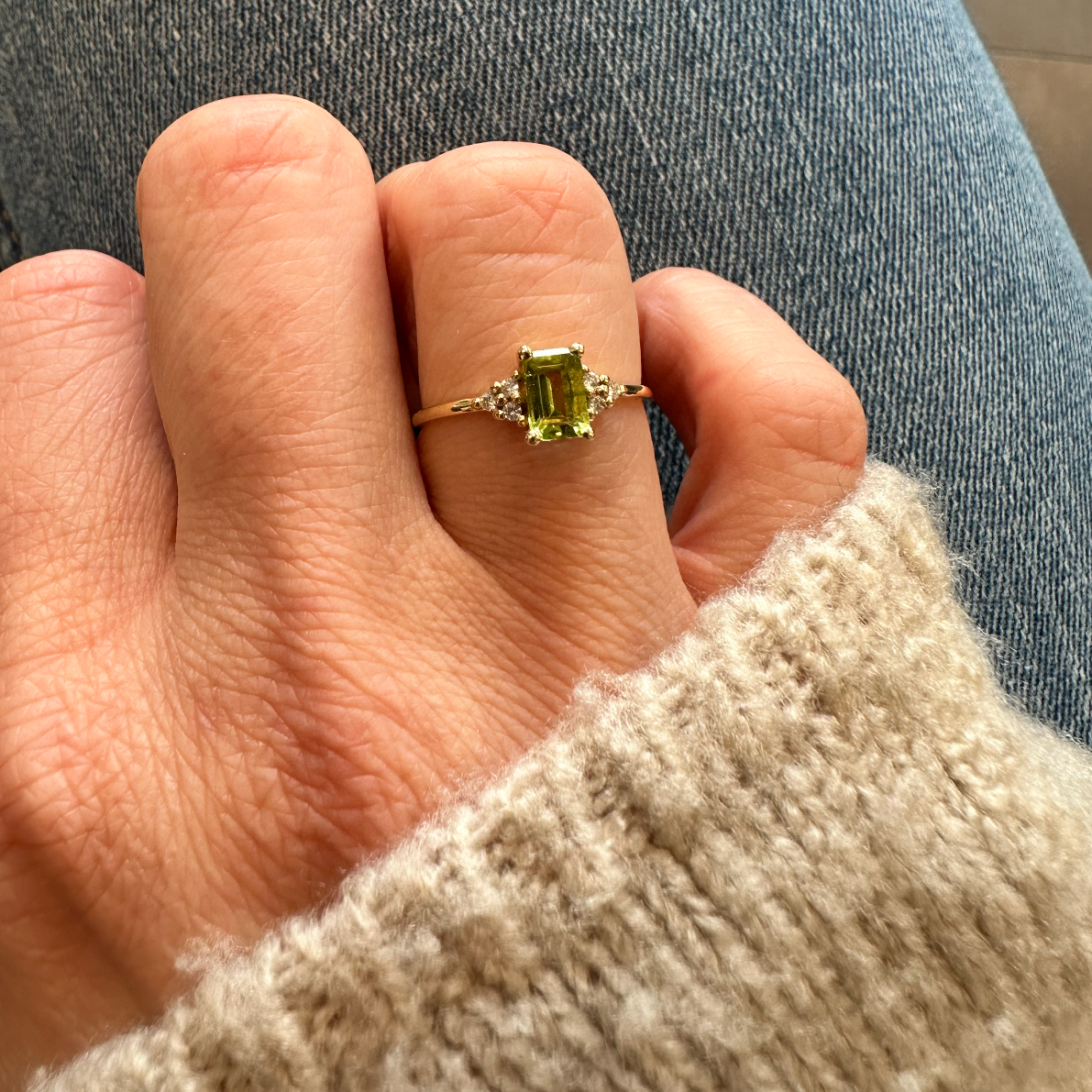 Peridot Diamant Ring