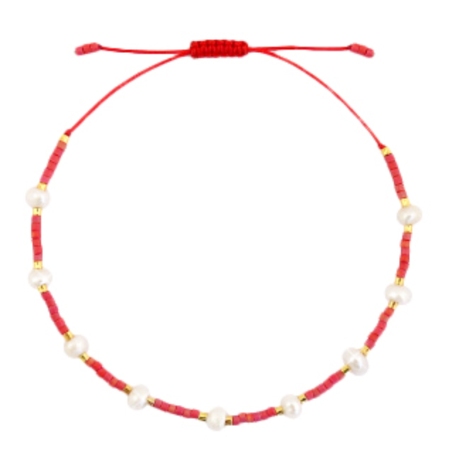 Mika - wasserfestes Süßwasserperlen-Armband mit bunten Perlen