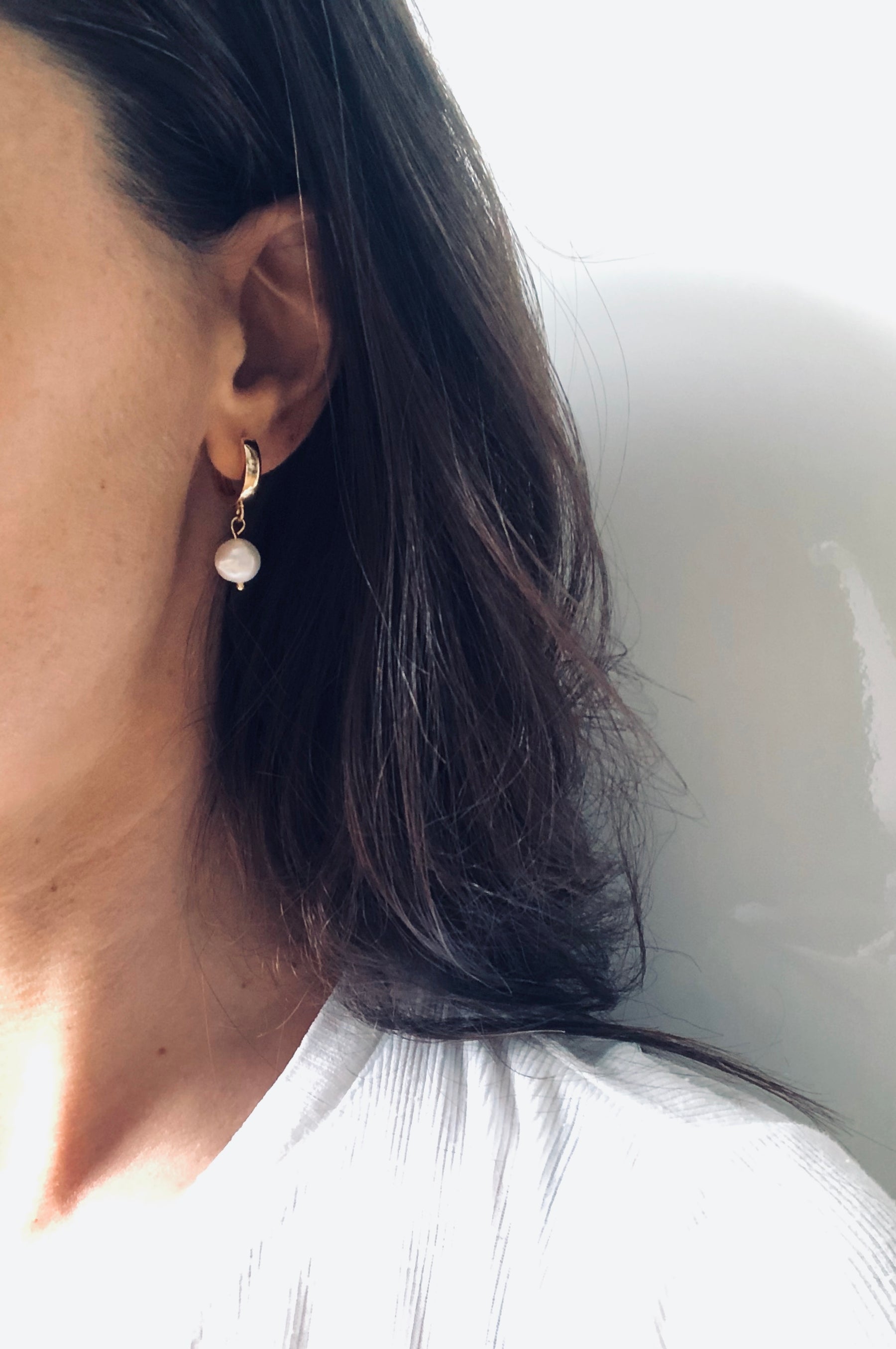 Coco - Creolen Ohrringe (925 Sterling Silber, 18k vergoldet)