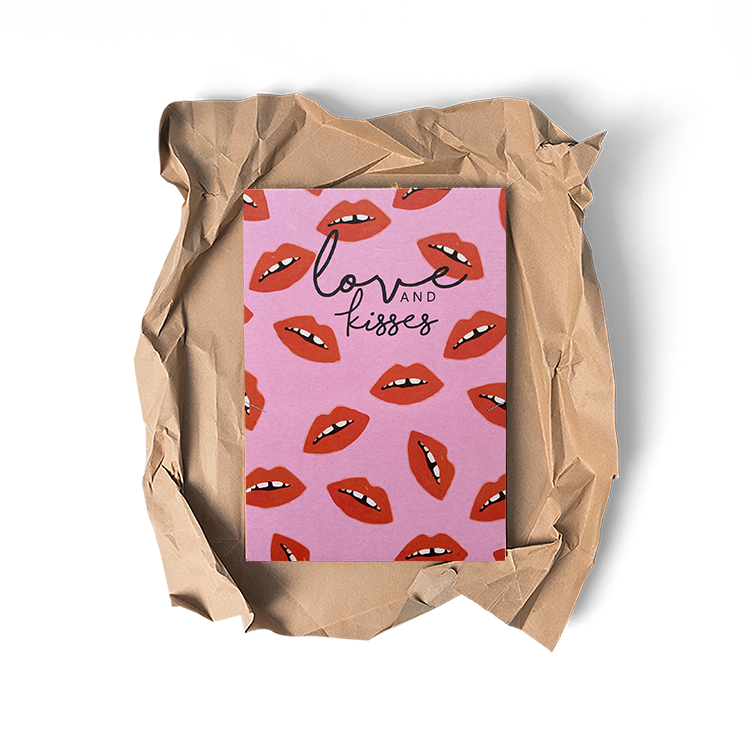 Love and Kisses - Glückwunschkarte