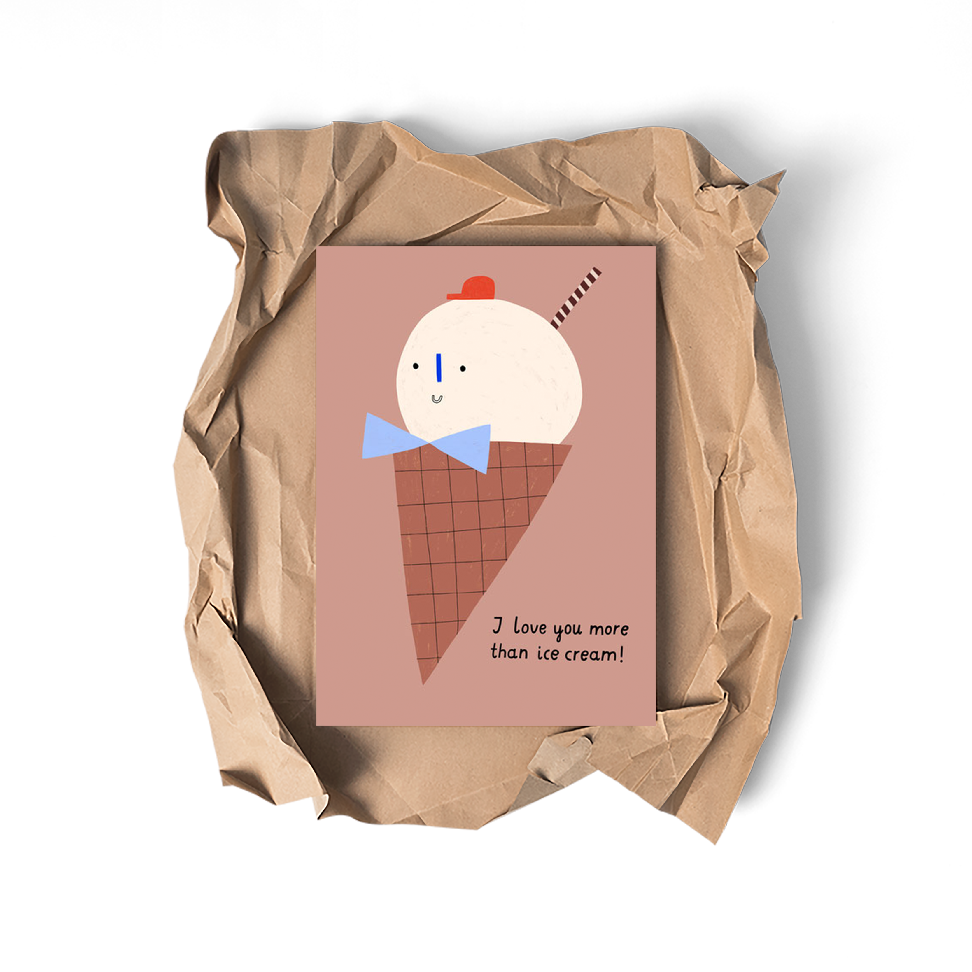 Love you more than ice cream - Glückwunschkarte