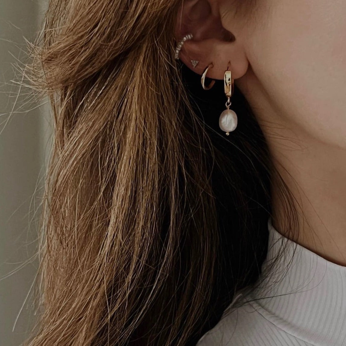Coco - Creolen Ohrringe (925 Sterling Silber, 18k vergoldet)