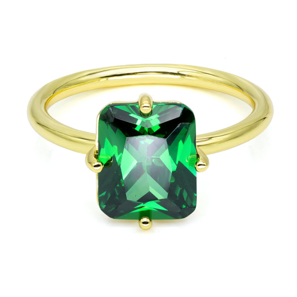 Sara – Smaragdfarbener Gold Vermeil Statement Ring