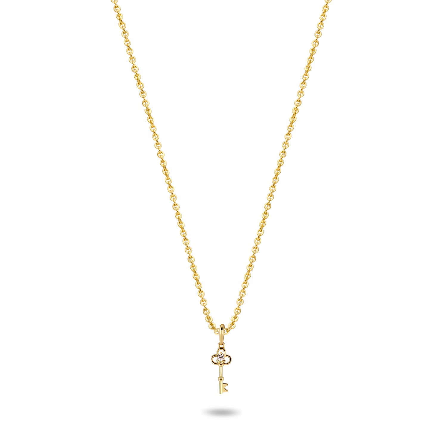 The Key – zarte Echtgold-Halskette mit Diamant