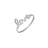 Love Ring mit Zirkonia Steinchen