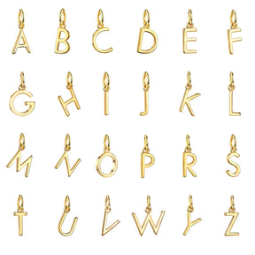 Gold Vermeil Buchstaben-Anhänger mit Öse (ohne Halskette)