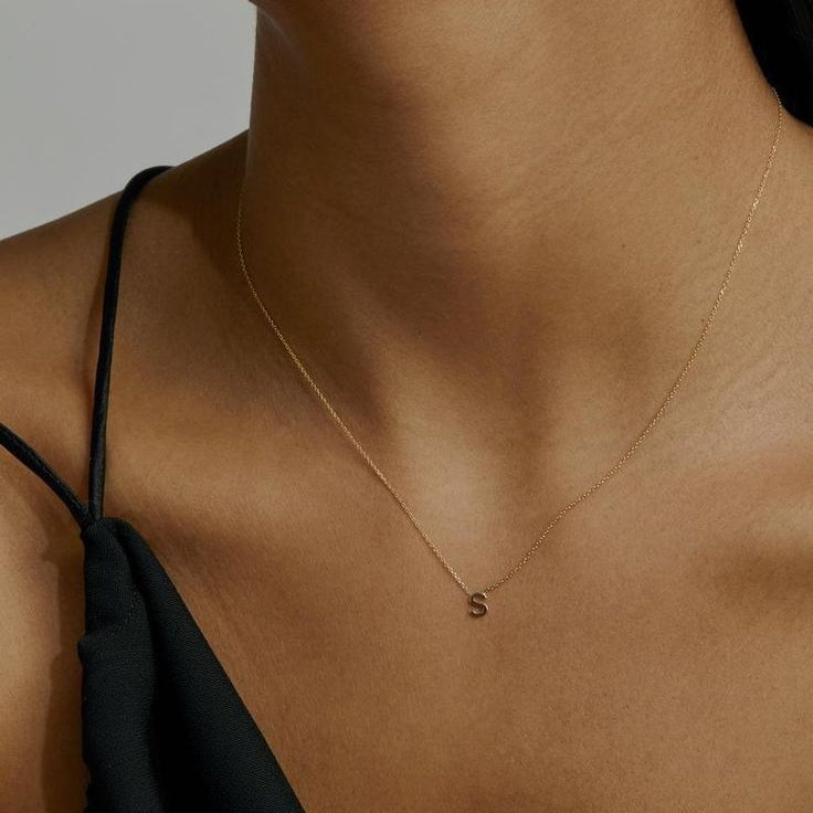 YOU – zarte Echtgold-Buchstaben-Halskette