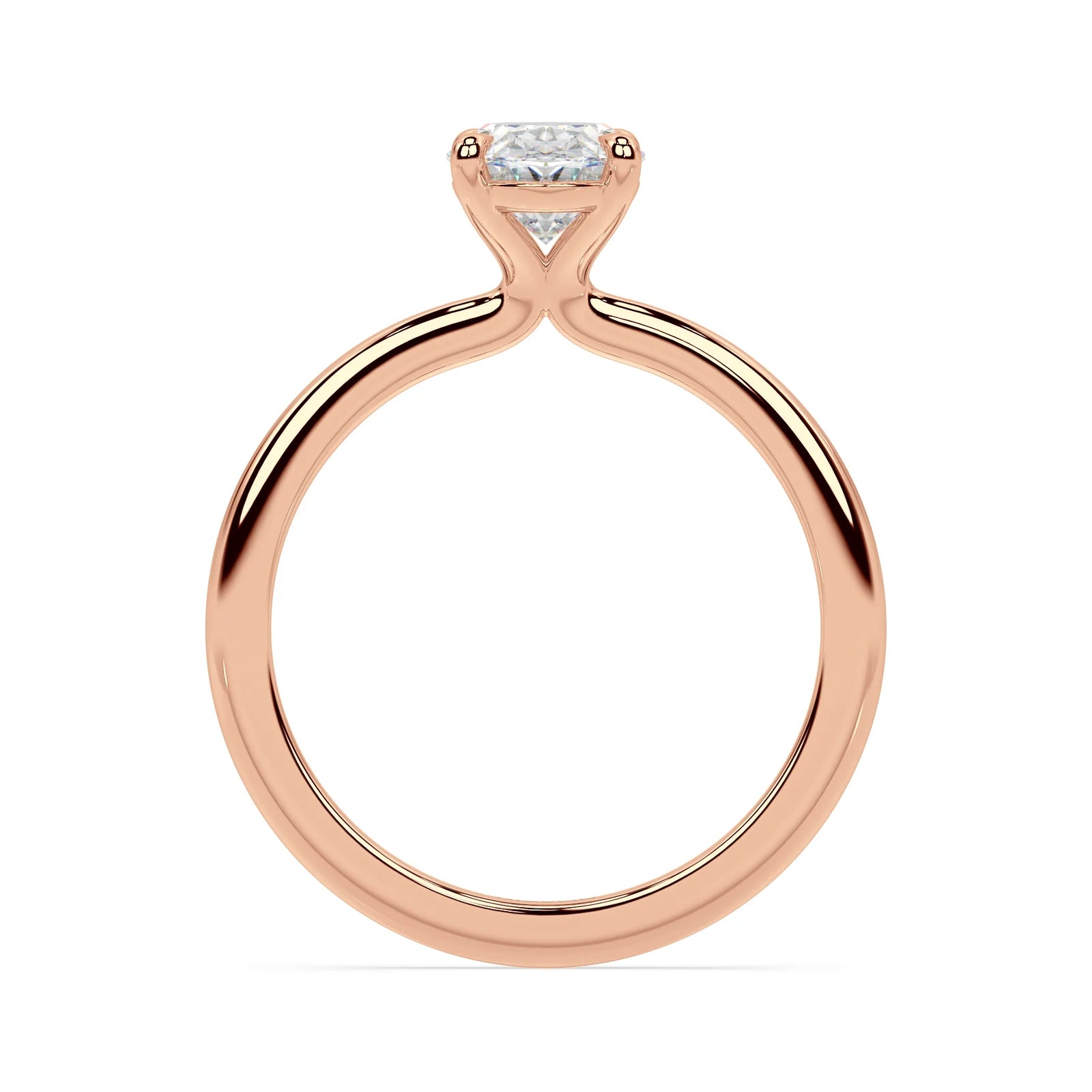Oval Cut Solitär Diamant Ring (Labgrown Diamond) - 750er Gold