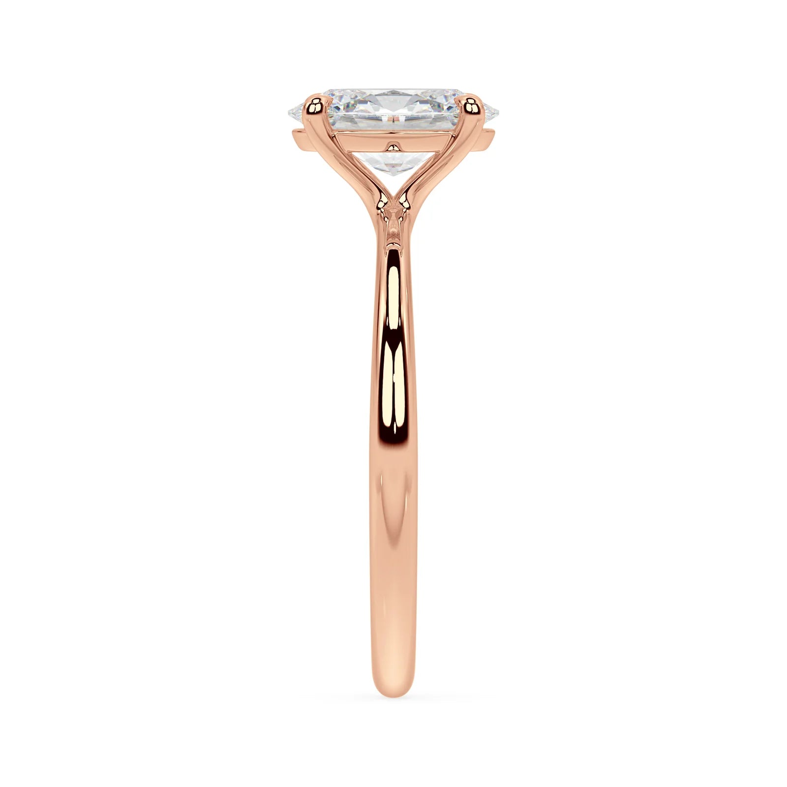 Oval Cut Solitär Diamant Ring (Labgrown Diamond) - 750er Gold