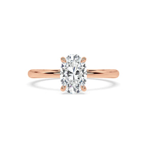 Oval Cut Solitär Diamant Ring (Labgrown Diamond) - 750er Gold