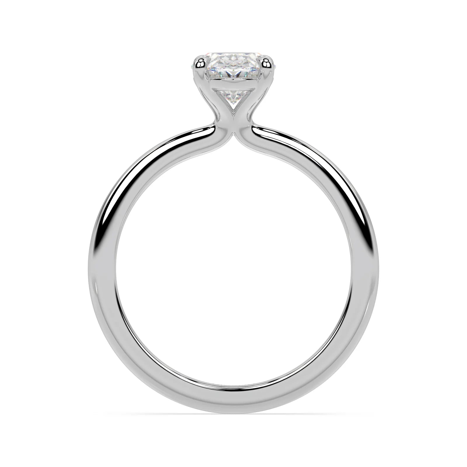 Oval Cut Solitär Diamant Ring (Labgrown Diamond) - 750er Gold
