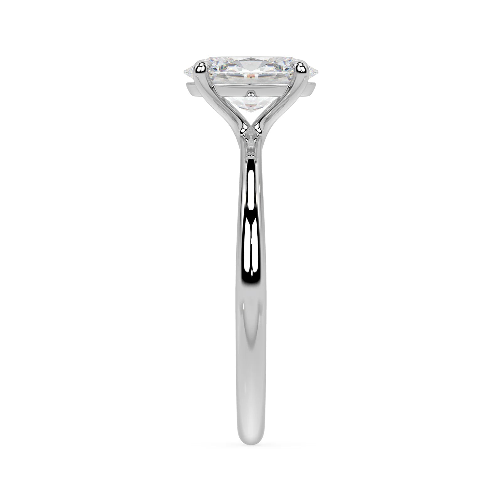 Oval Cut Solitär Diamant Ring (Labgrown Diamond) - 750er Gold