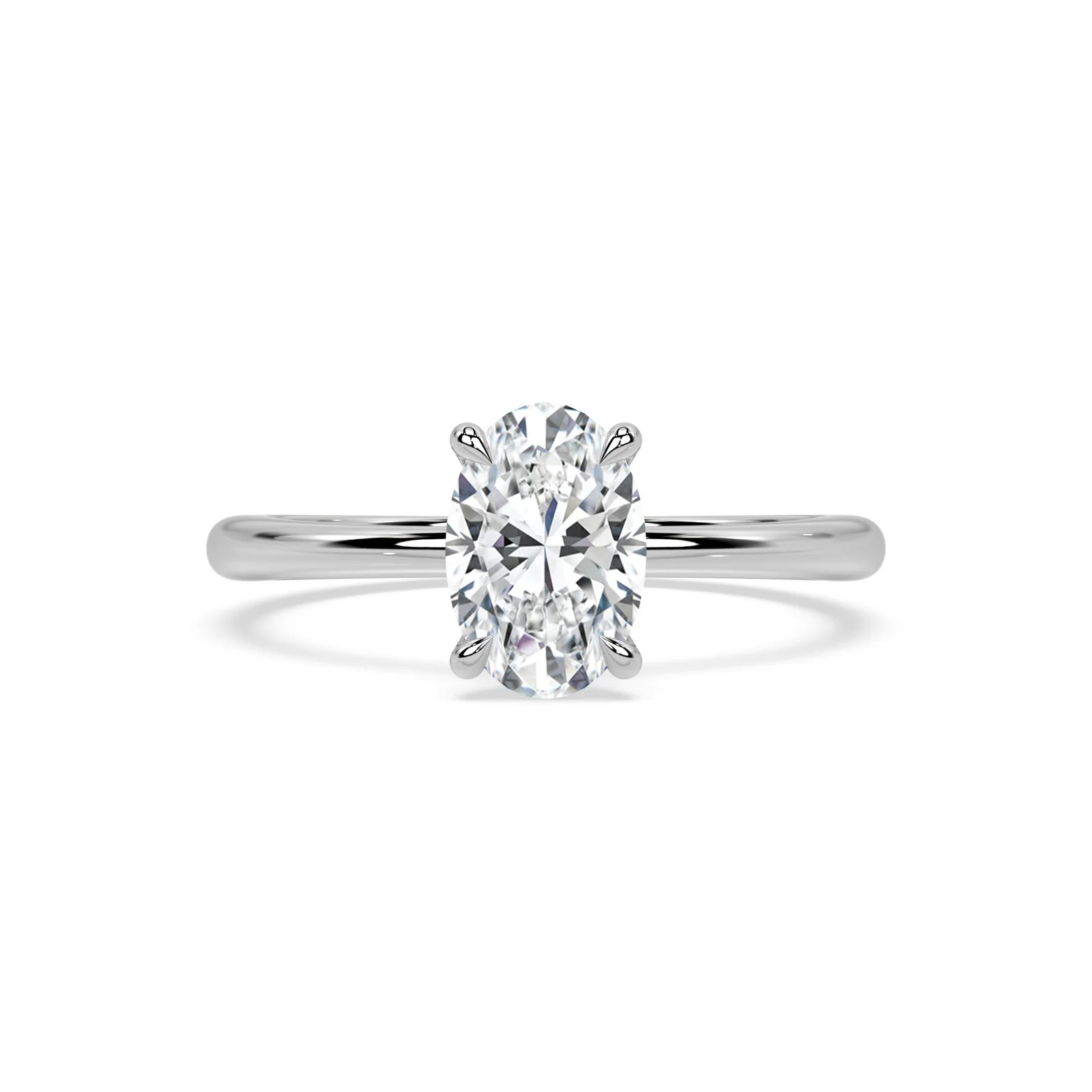 Oval Cut Solitär Diamant Ring (Labgrown Diamond) - 750er Gold