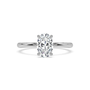 Oval Cut Solitär Diamant Ring (Labgrown Diamond) - 750er Gold