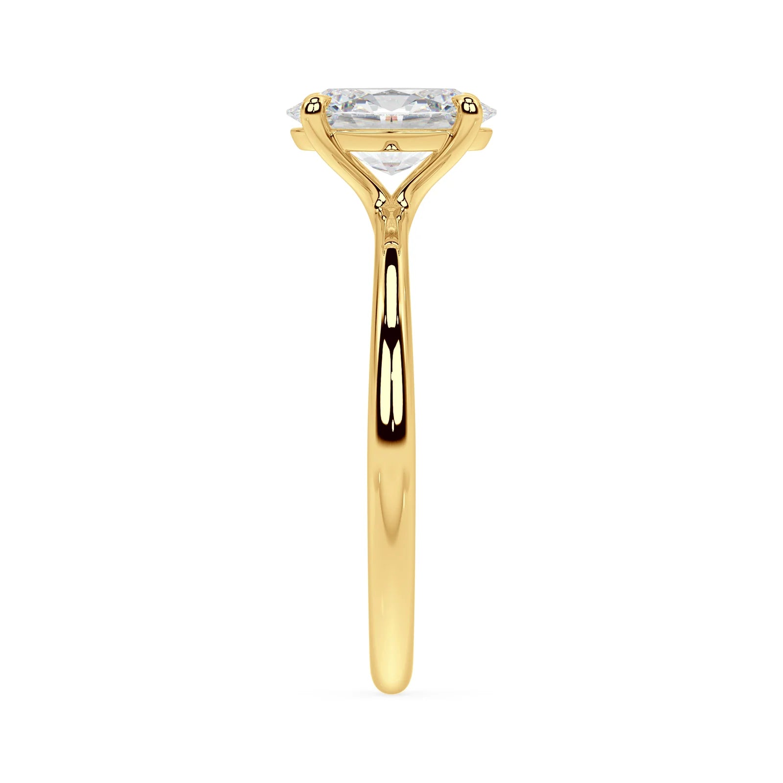 Oval Cut Solitär Diamant Ring (Labgrown Diamond) - 750er Gold