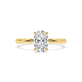 Oval Cut Solitär Diamant Ring (Labgrown Diamond) - 750er Gold