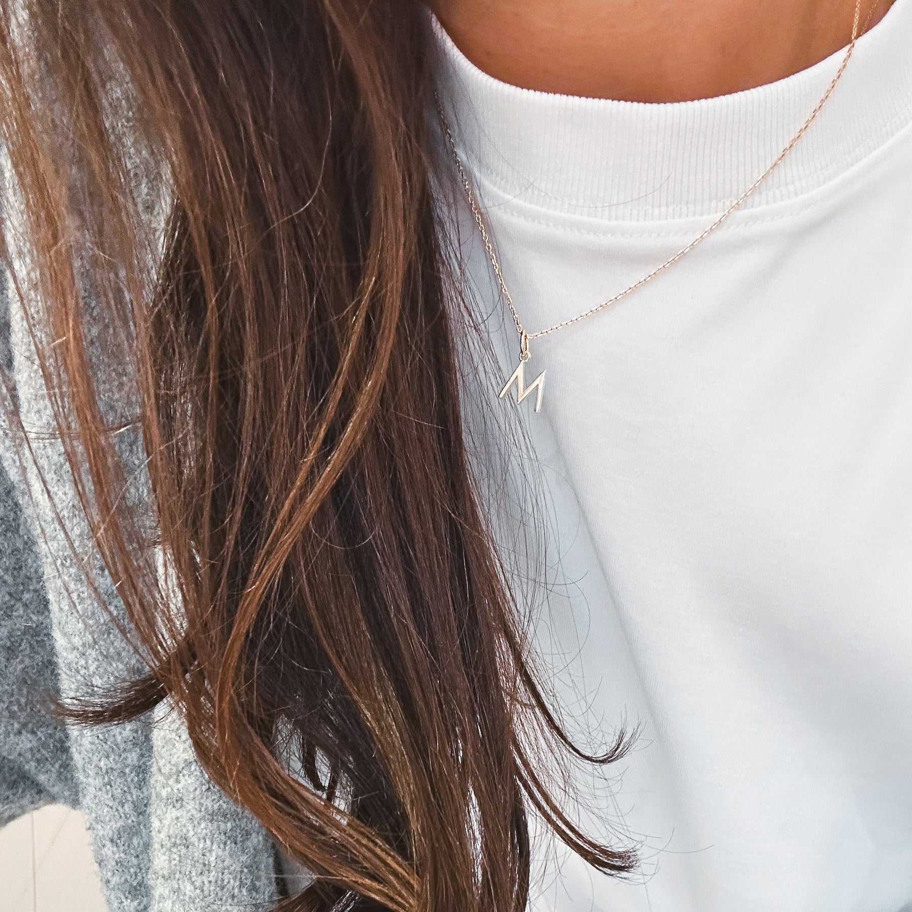 Gold Vermeil Buchstaben-Anhänger mit Öse (ohne Halskette)