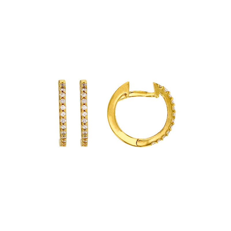 Echtgold Creolen mit Zirkonia Steinen