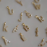 YOU - Gold Vermeil Letter Halskette mit Zirkonia Steinchen
