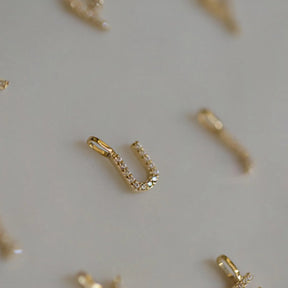 YOU - Gold Vermeil Letter Halskette mit Zirkonia Steinchen