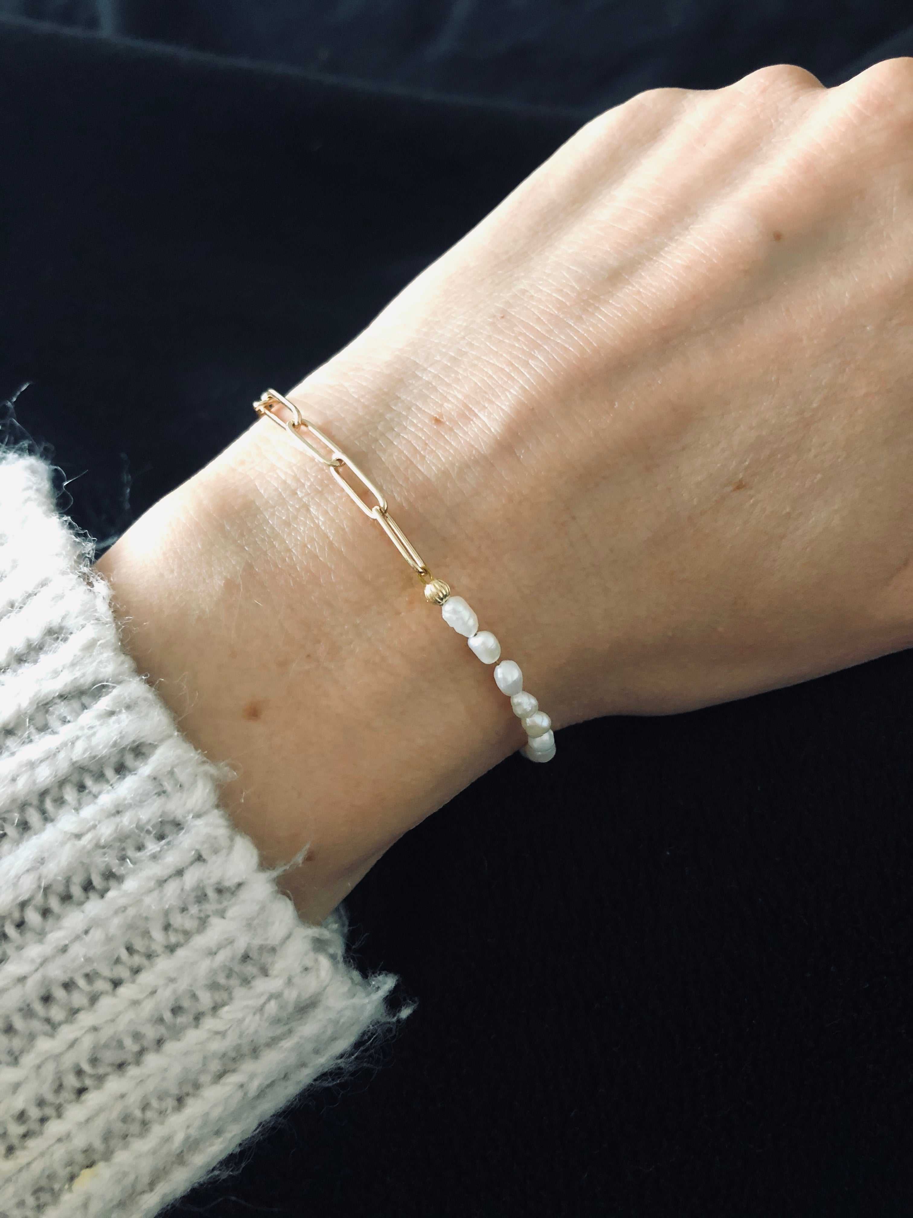 Daisy - Süßwasserperlen-Gliederarmband