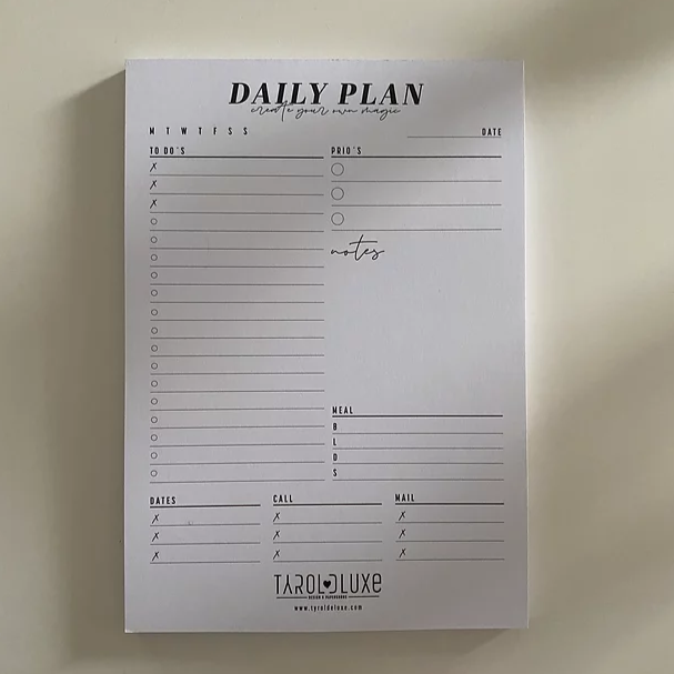 Daily Plan - Tagesplaner Block zum Abreißen