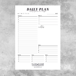 Daily Plan - Tagesplaner Block zum Abreißen