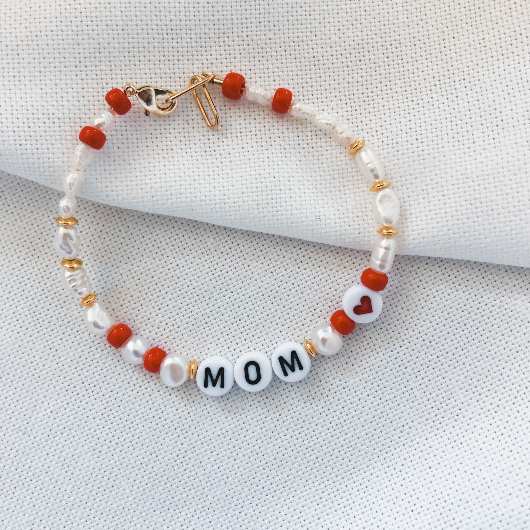 Mom/Oma - Süßwasserperlen-Armband