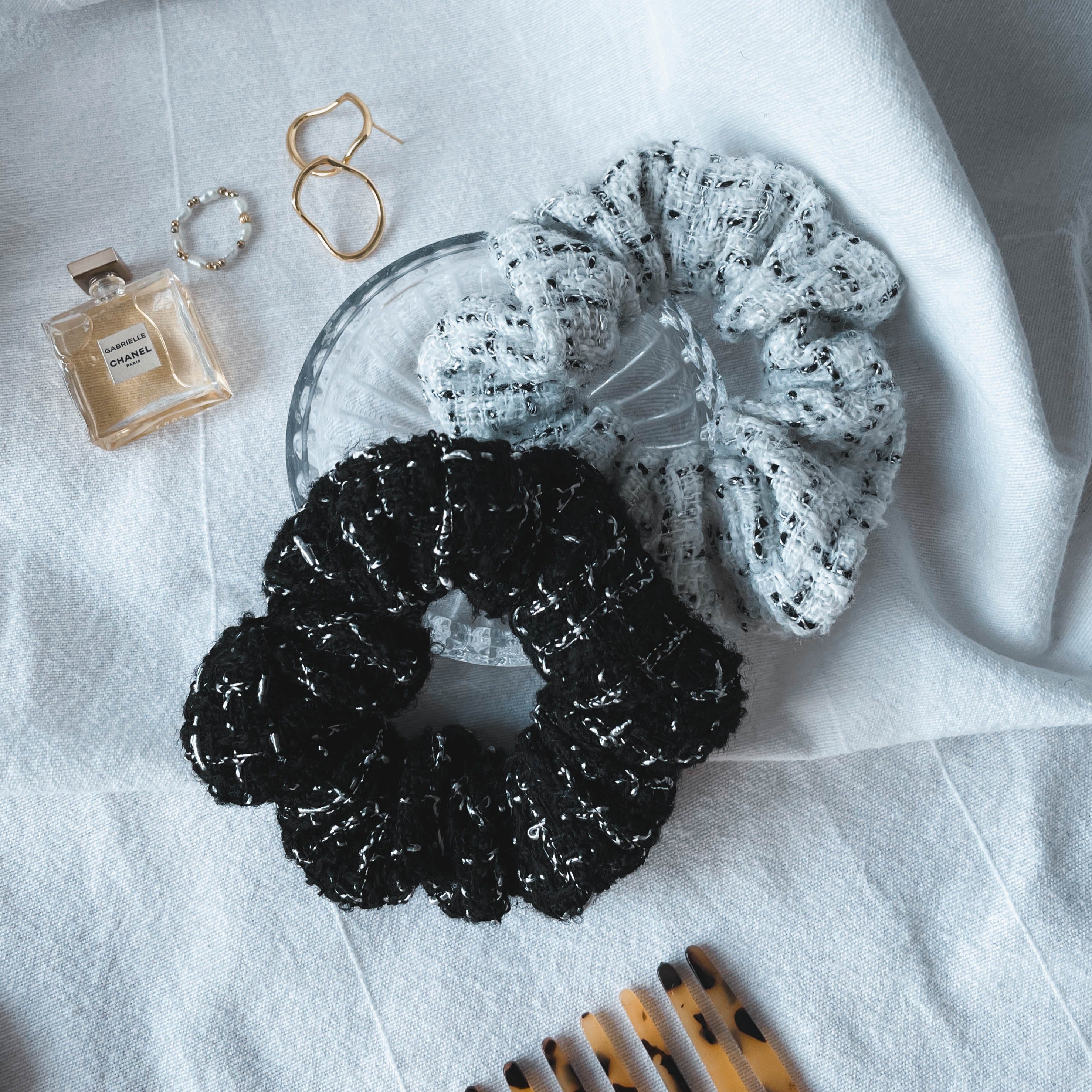 Tweed Scrunchie - Haarband (einzeln oder 2er Set)