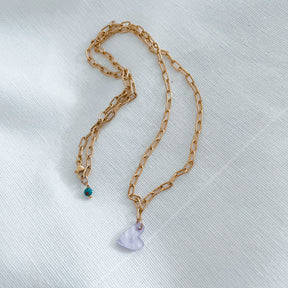 The Feelgood - 18k vergoldete Glieder-Kette oder Armband mit Herz Anhänger (in 3 Farben)