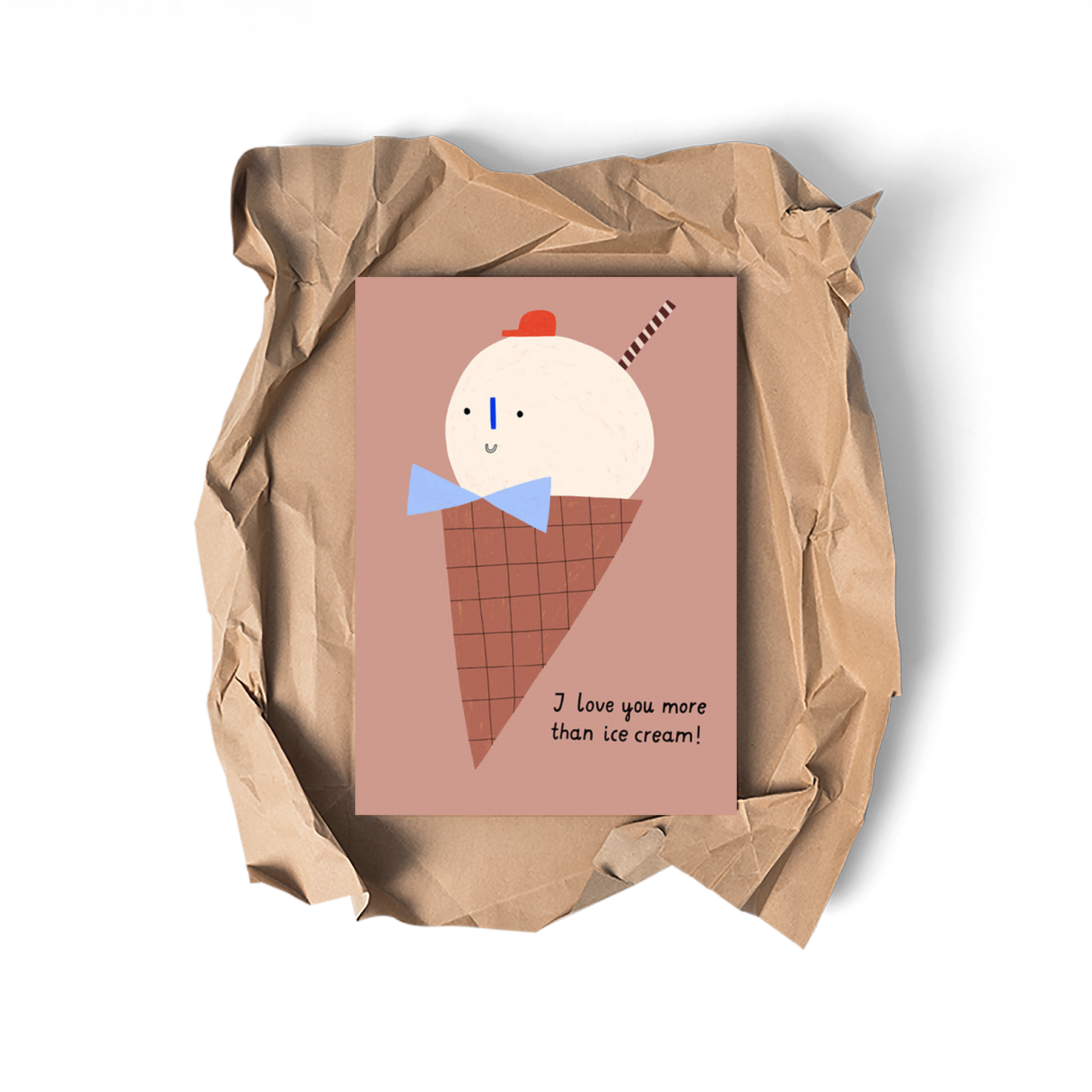 Love you more than ice cream - Glückwunschkarte