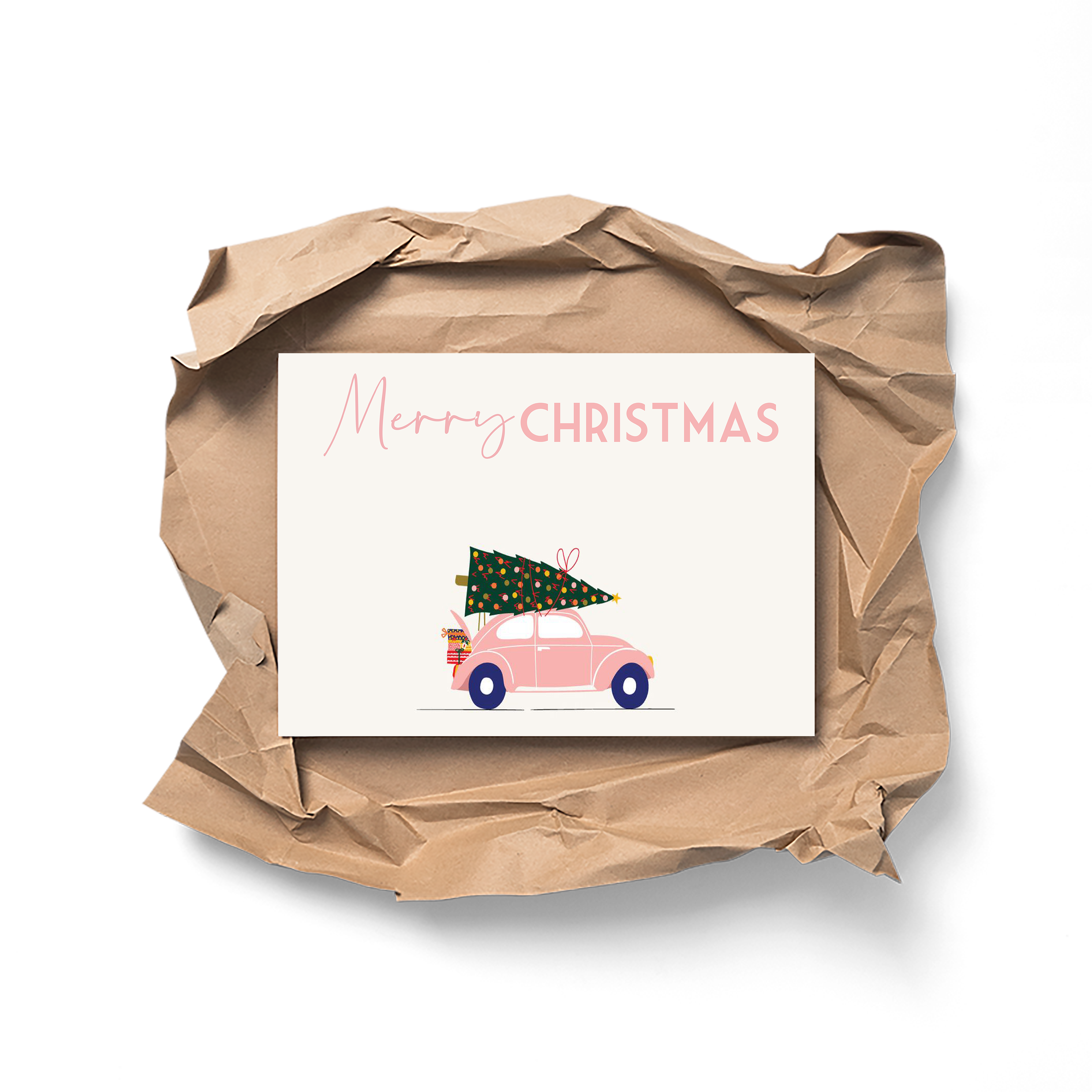 Christmas Car - Glückwunschkarte (wählbar in 2 Größen)
