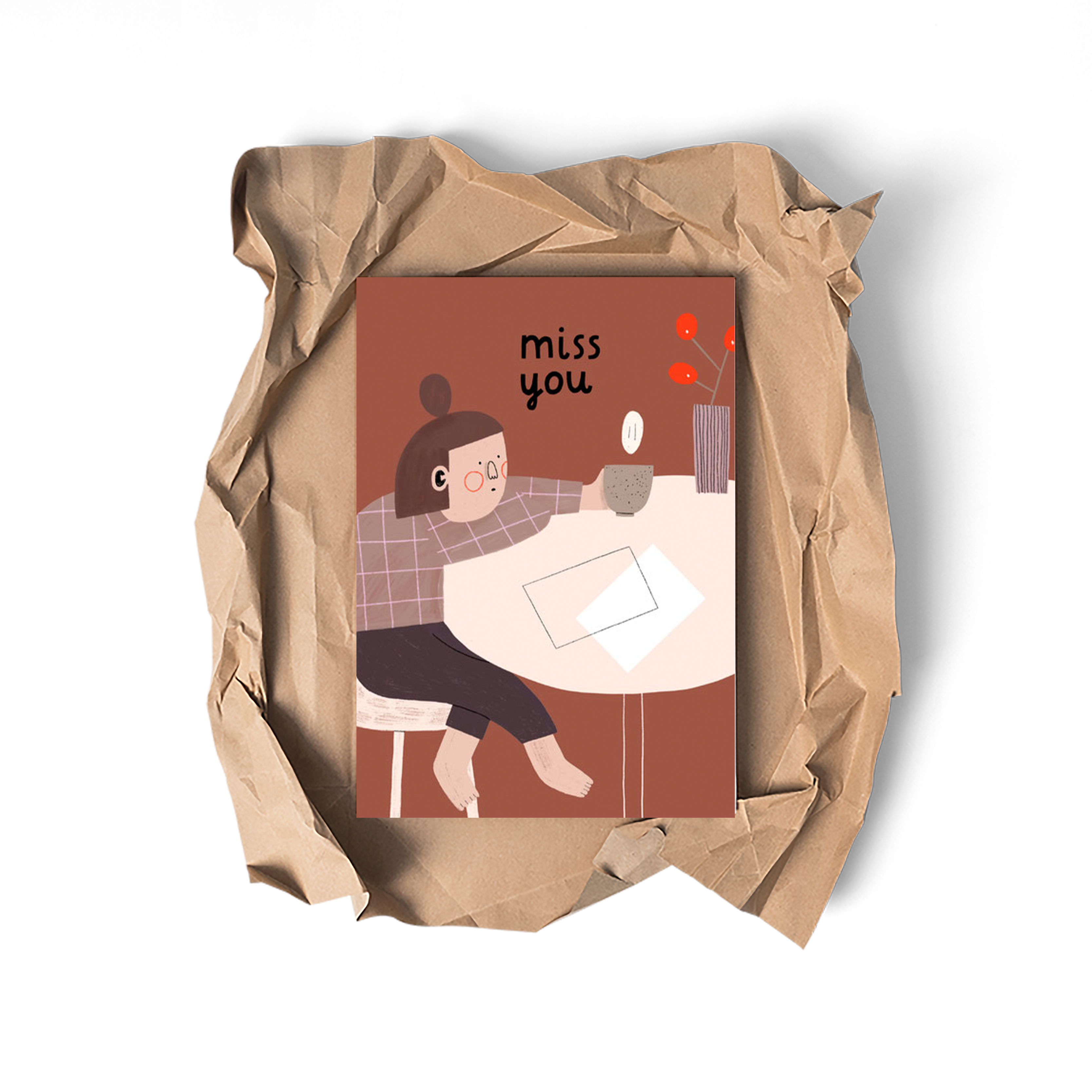 Miss you - Glückwunschkarte