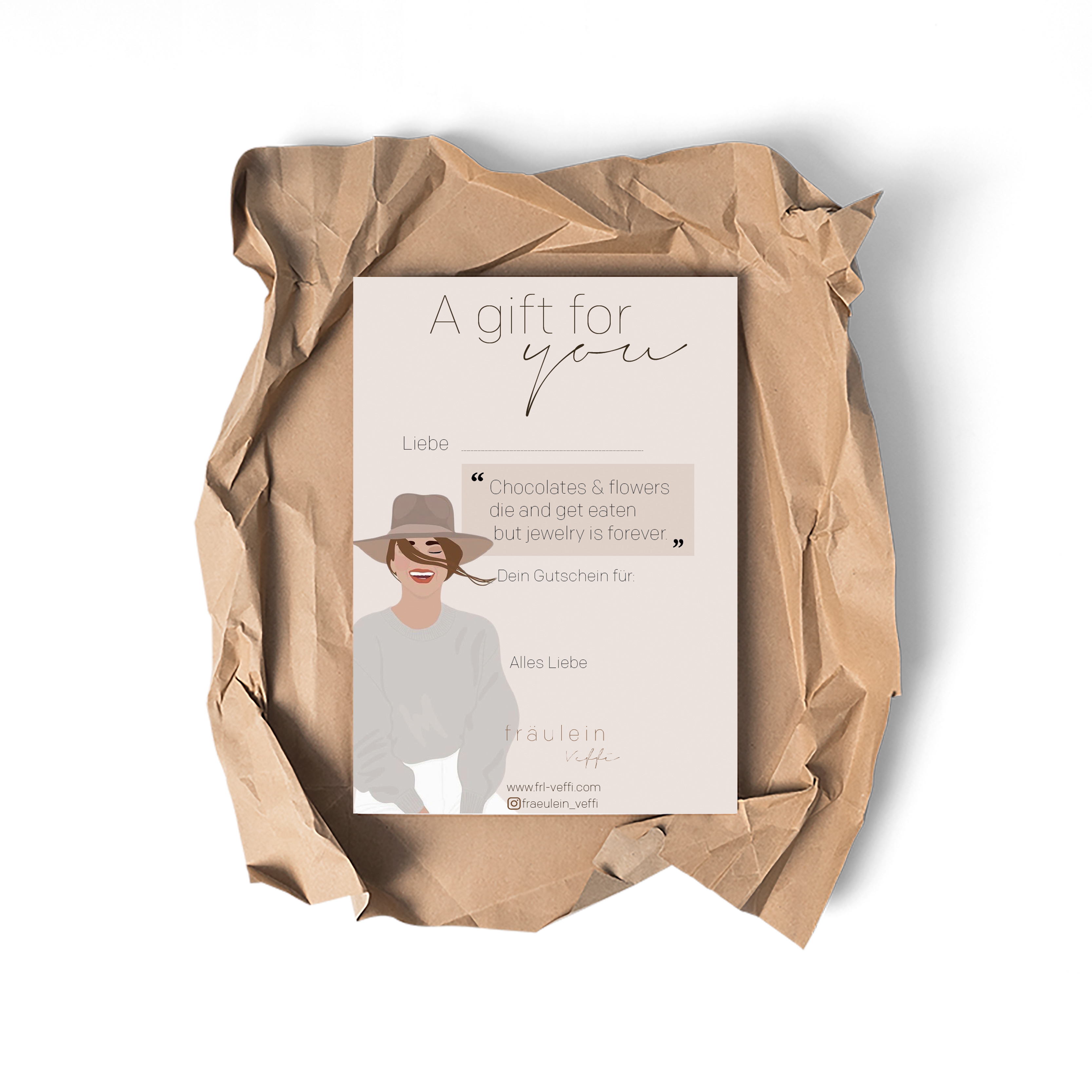 Geschenk Gutschein ausgedruckt inkl. Kuvert & Postversand - von € 10-500
